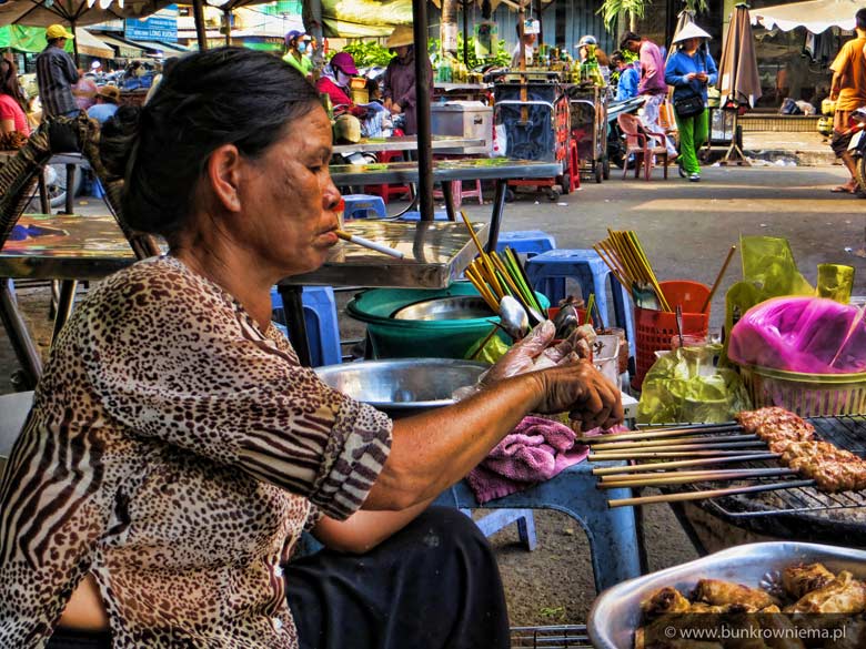Sajgon Wietnamka i jedzenie uliczne